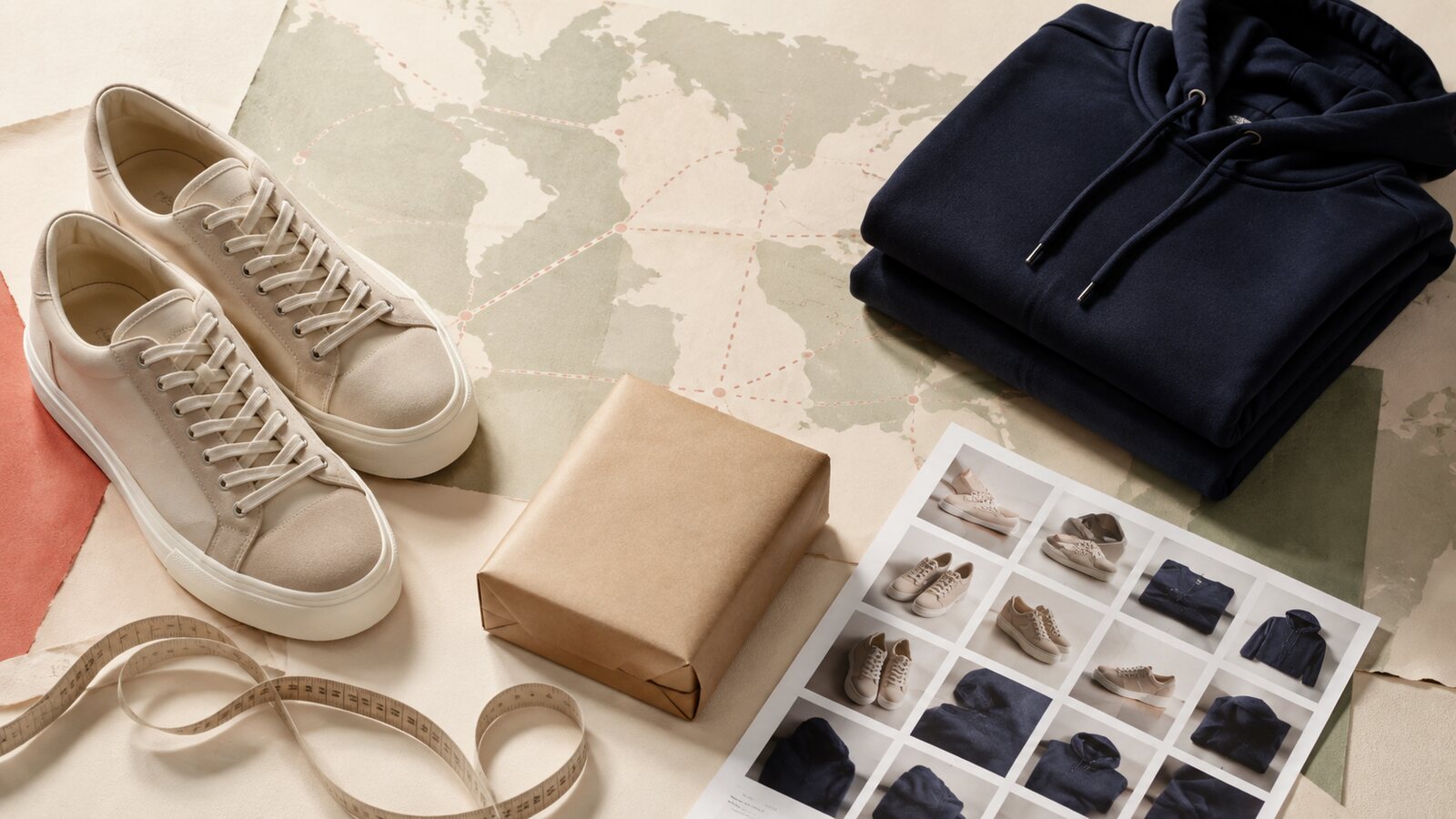 Unbranded clothing, parcel and quality-control planning materials